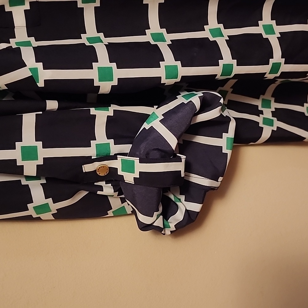 NWOT MICHAEL KORS FULL ZIP BLOUSE Unique Print - Picture 6 of 12